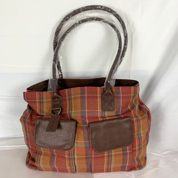 3 Longaberger, Plaid & Houndstooth Totes + Black Crossbody Woven Leather Signed - Picture 6 of 16
